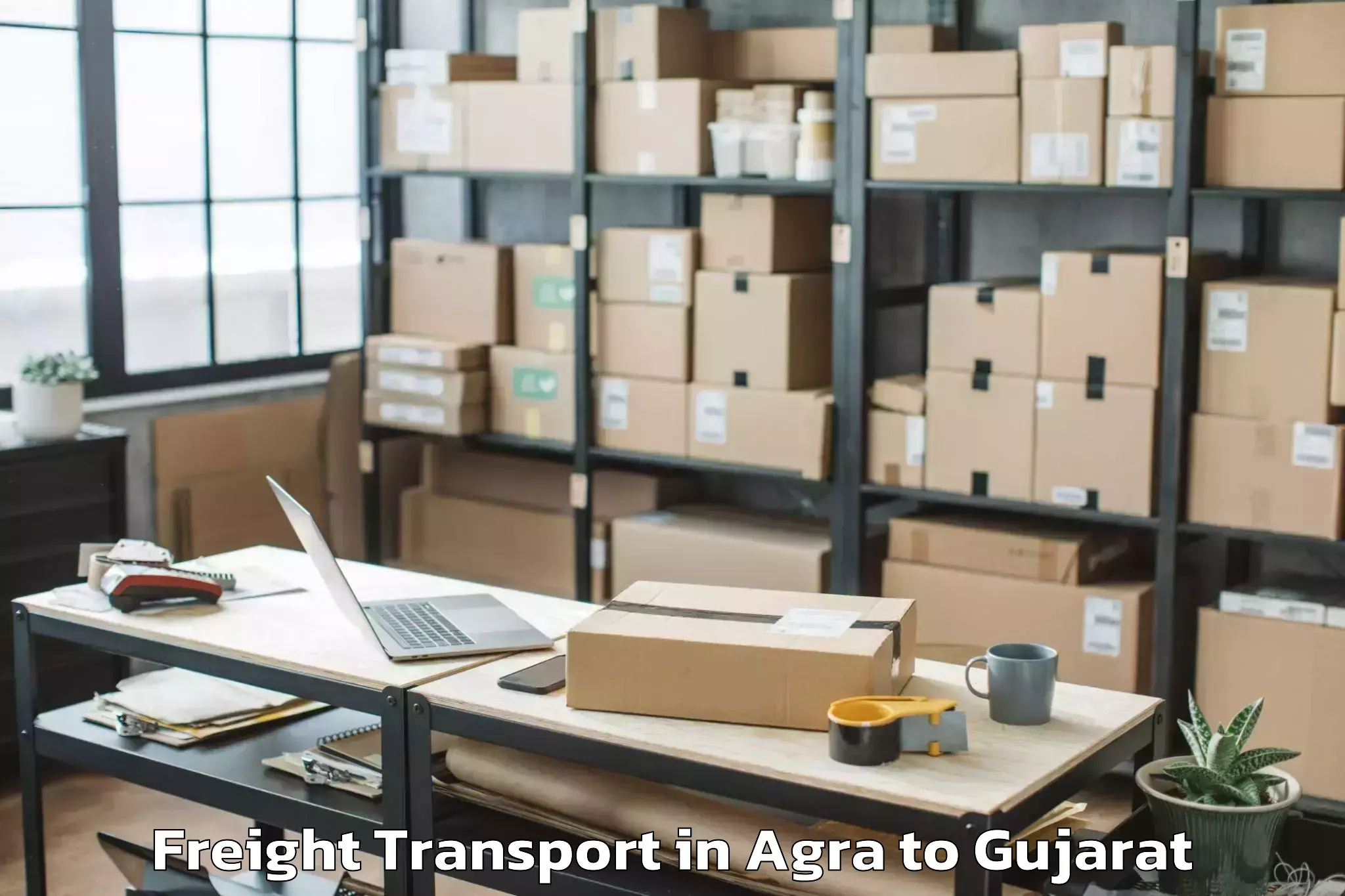 Trusted Agra to Savarkundla Freight Transport